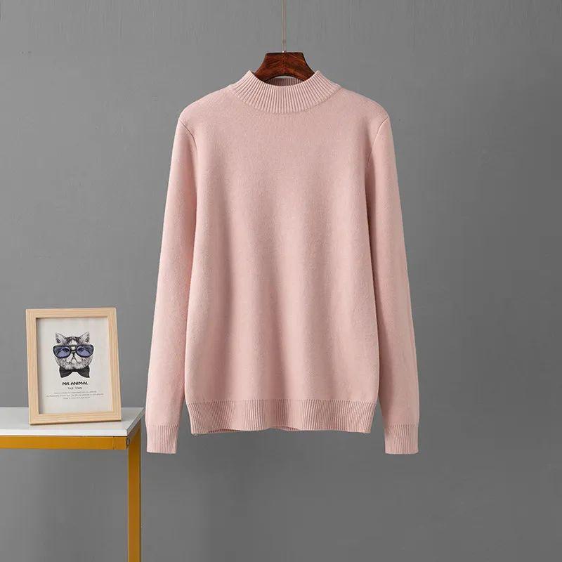 Cross-Border Autumn and Winter New Foreign Trade Half-high Collar Wool Fleece-lined Top Thick