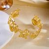 Irregular Shell Conch Starfish Stainless Steel Wide Bracelet for Women Classical Geometic Cuff Bangle Ocean Party Jewelry Gift