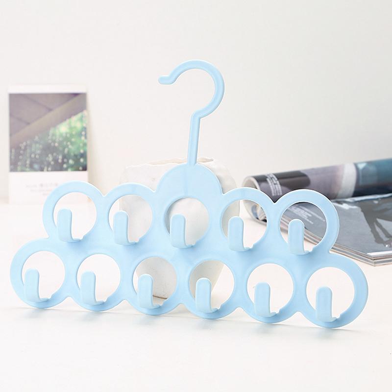 11Holes Bathroom Storage Rack Plastic Hanger Organizer Closet Space Saving Scarf Belt Tie Hat Towel Bag Purse Holder Dorm Room&