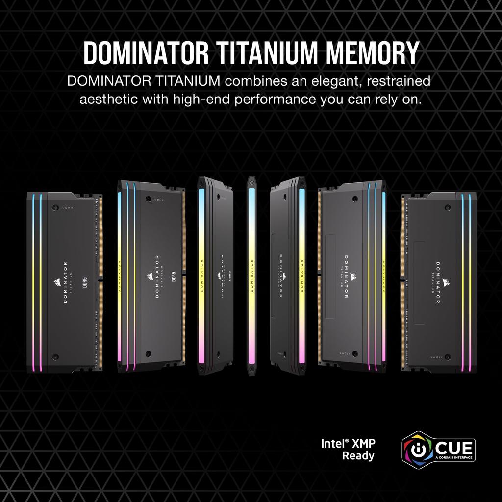 CORSAIR Desktop PC Memory DOMINATOR TITANIUM DDR5 Series Intel XMP Memory Kit 96GB Black x CL32 CMP96GX5M2B6600C32 DDR5-6600MHz (PC5-52800) [48GB 2]