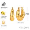 Chunky Huggies Hoop Earrings for Women, Gold Color Stainless Steel Tube Lightweigt Jewelry, Vatenstin's Gift