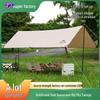 Tenda Grande para Acampamento ao Ar Livre com Revestimento Prateado - Pérgola Impermeável para Piqueniques