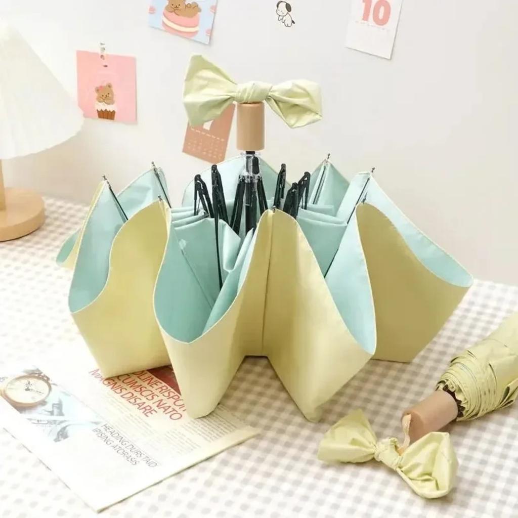 Women'S Sunny And Rainy Dual-Use High-Value Glue Folding Umbrella Durable Sunscreen Umbrella Ins Color