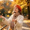 Women Knitting Hat Knitted Beret for Fall Winter, French Style Artist Cap with Rhinestone Star, Stretchy Solid Color Decorative