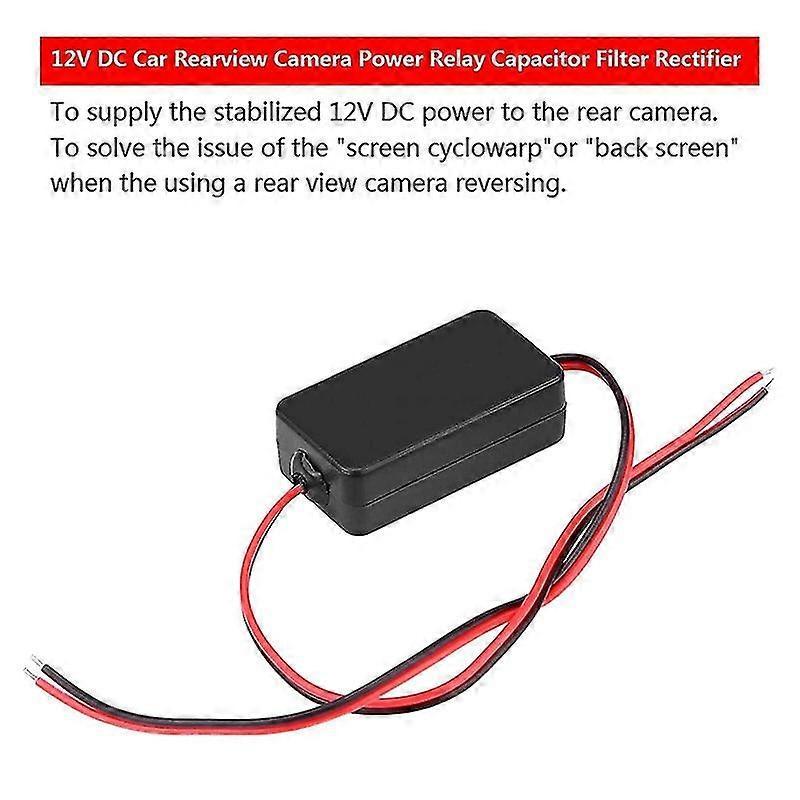 12v Car Rear Camera Rectifier Relay Capacitor Filter Connector For Rear Lens Anti-interference