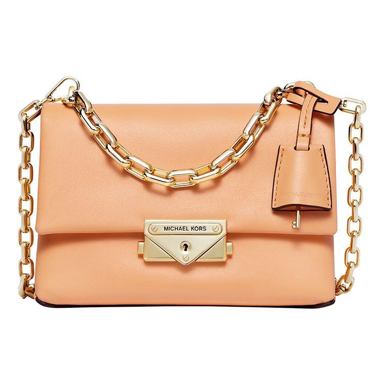 Michael Kors Cece Gold Buckle Flap Solid Color Chain Leather Shoulder Bag Mini Women shoulder bag Melon 32S9L0EC0L-819 Basic Set BagDust Bag 18990₽