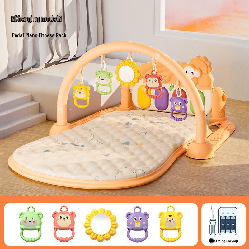Newborn Pedal Piano Gym Walker: Early Learning Music Stroller Toy