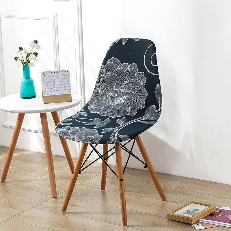 Esszimmerstuhlbezüge Elastische Schalenstuhl-Überzüge Waschbare Sitzbezüge mit Blumendruck für Hochzeit Küche Zuhause Housse Chaise