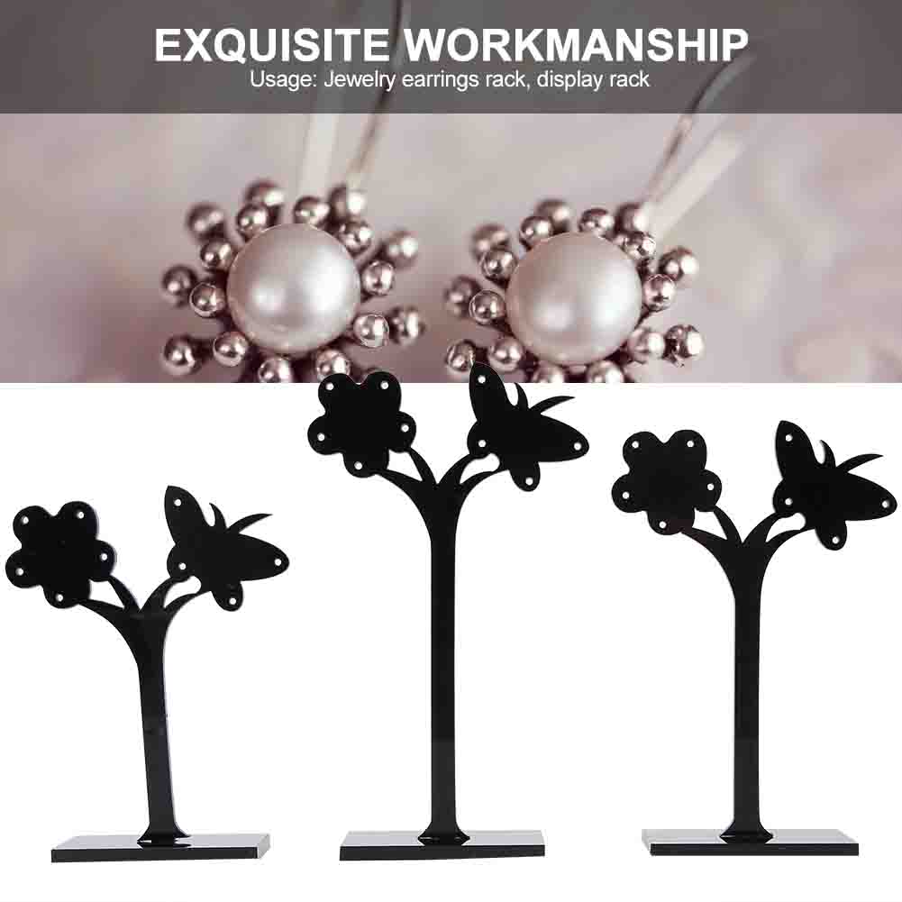2 Sets Assembly Acrylic Earrings Jewelry Display Stand Organizer Storage Rack