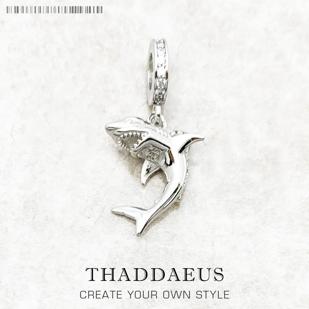 

Maritime Shark Dangle Charm Lucky Pendant Women Men Summer 925 Silver Fine Jewelry