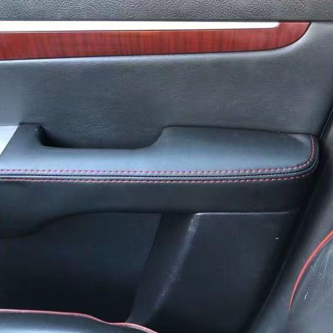 Leather Door Armrest Wrap for 06-12 New Santa Fe - 4-Piece Modification Set