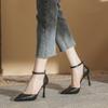 - Temperament Muse Professional Commuter High Heels Women's Pointed Thin Heels Lady Sandals Hollow One-word Strap Shoes