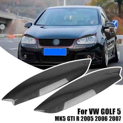 For Volkswagen Chrome Headlights Eyebrow Eyelids Trim Cover Exterior Accessories 1 Pair For VW GOLF 5 MK5 GTI R 2005 2006 2007