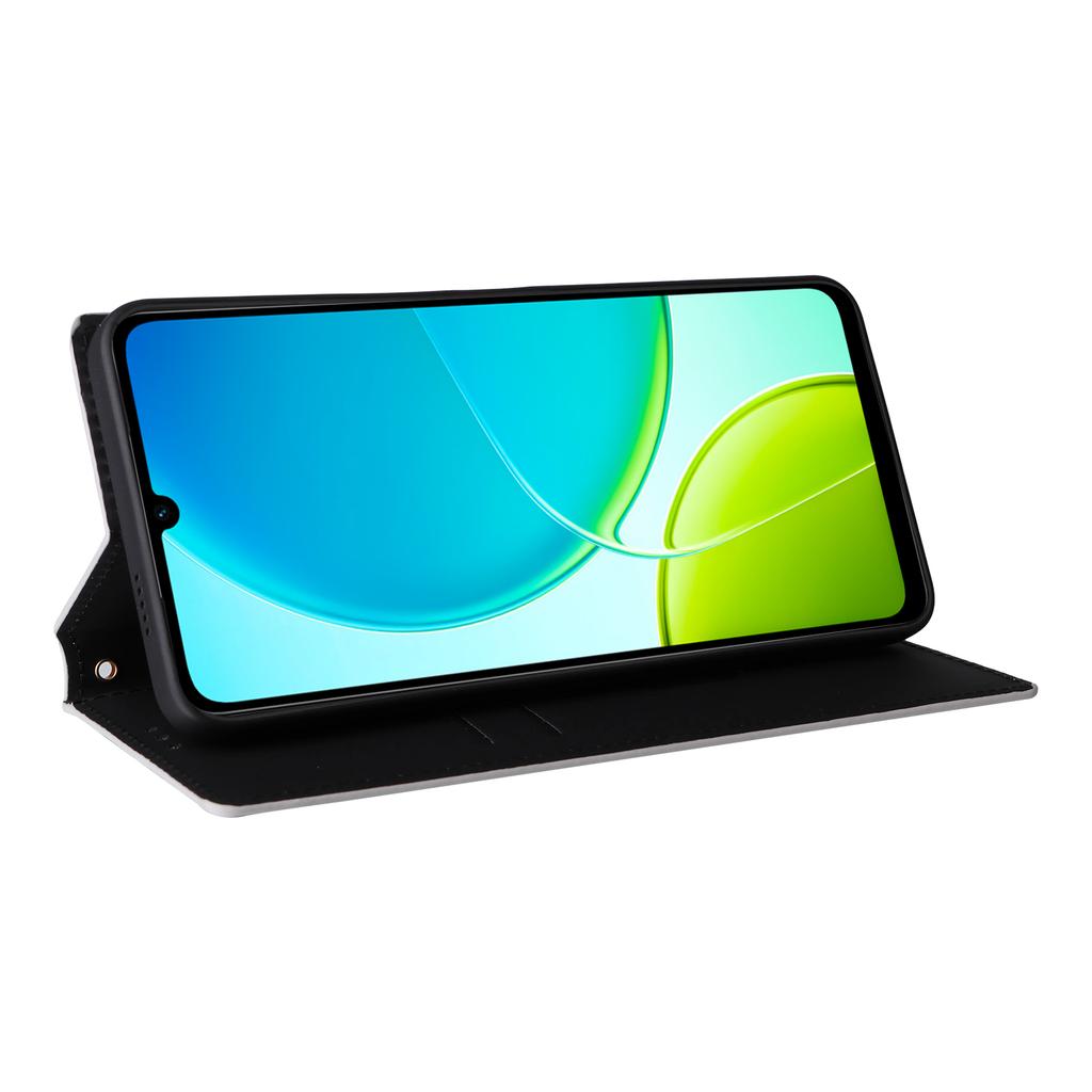 For vivo Y04 4G/Y29s 5G Case Wallet Rhombus Imprinted Leather Phone Cover