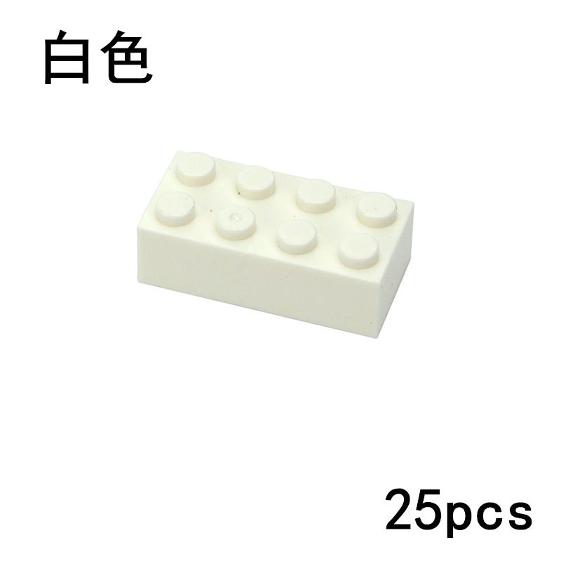 25pcs DIY 2x4 Dots Thick Figures Block Bricks Learning Educational Classic Assemblage Brick Playset Fits For Leduo 3001 Toys Playsetss For Children