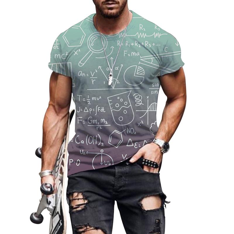 Funny Mathematical Shirt Phys Chemical Formula Summer Street 3D Tričko Módní O Krk Měkké Tričko Oversized Tričko Math Tričko