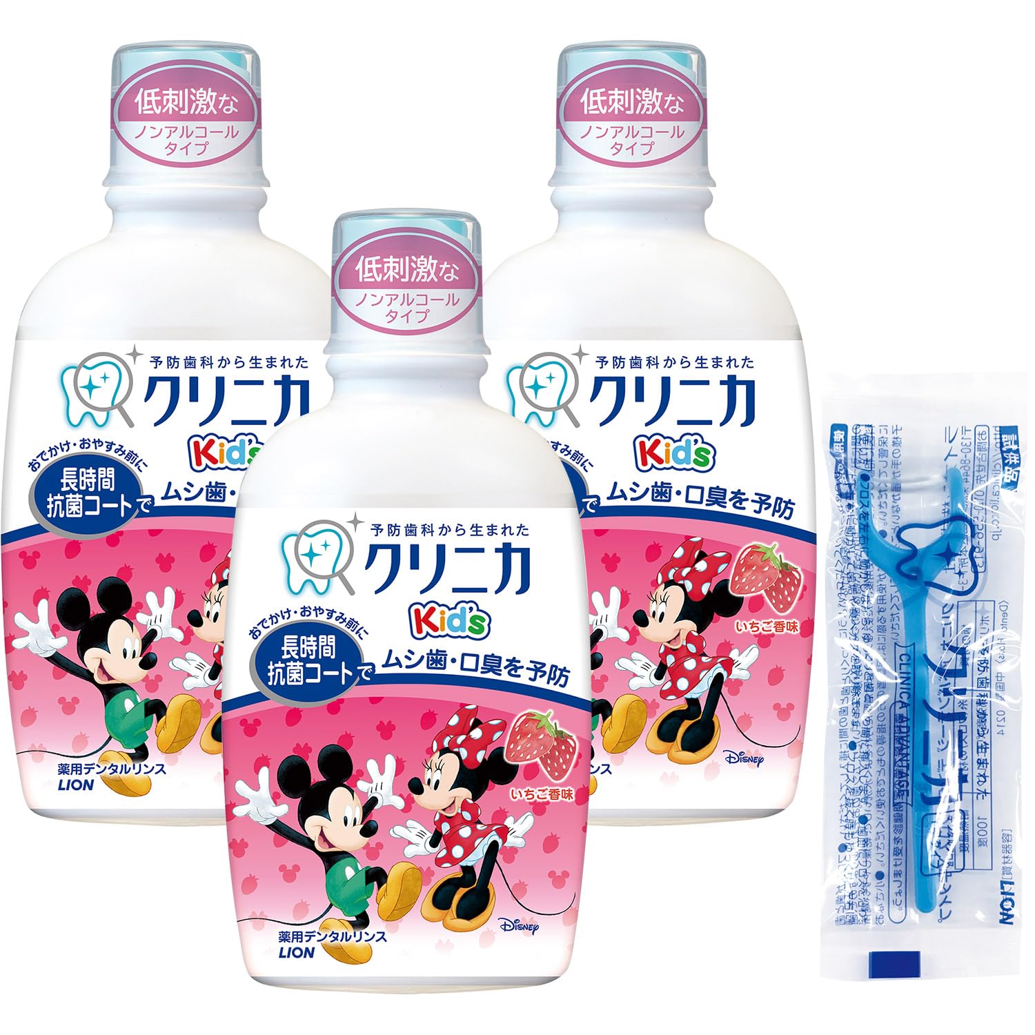 

Ополаскиватель для полости рта Clinica со вкусом клубники 250 мл, 3 упаковки нити [квази-лекарство] Детский +