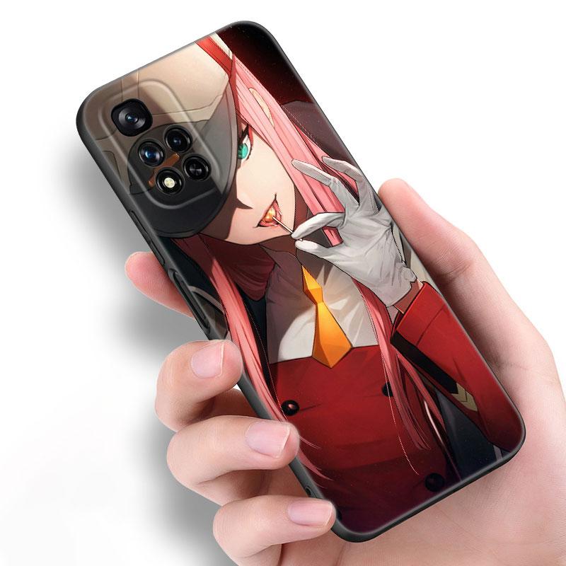 Anime Zero Two Darling Black Silicone Phone Case For Xiaomi POCO X3 X4 NFC F5 M3 M4 M6 X5 X6 Pro F3 F4 GT 5G C55 C65 M5