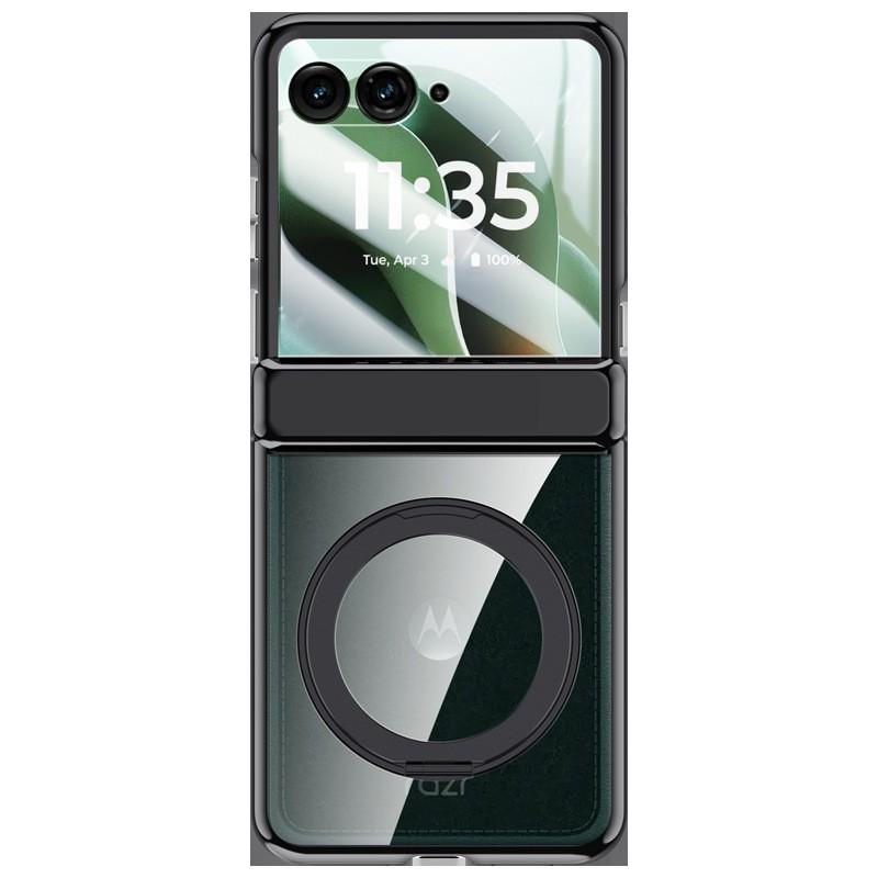 Moto 60 Ultra Handyhülle mit 360° drehbarem Ständer, magnetische Adsorption, kompatibel mit kabellosem Laden, PC-Schalenabdeckung