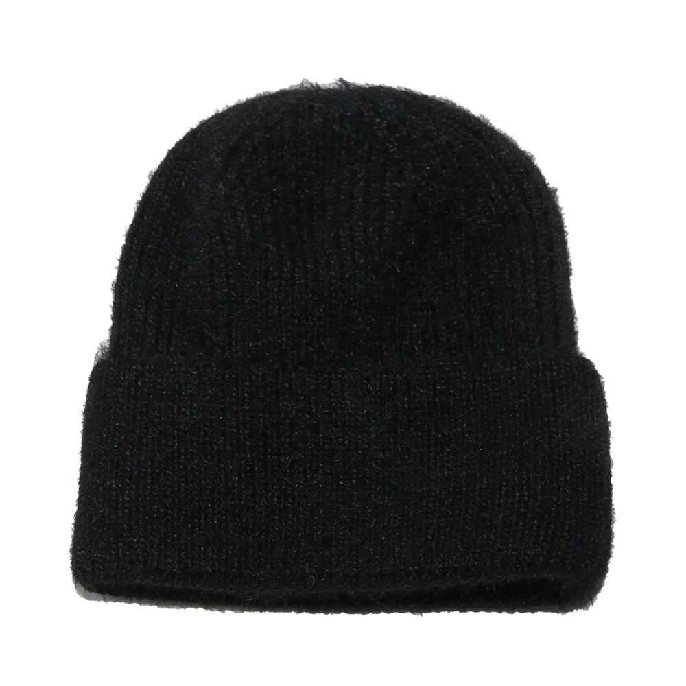 2025 Herbst und Winter neue Samt verdickte warme Strickmütze Imitation Nerz einfarbig vielseitige Wollmütze Schlupfmütze für Männer und Frauen