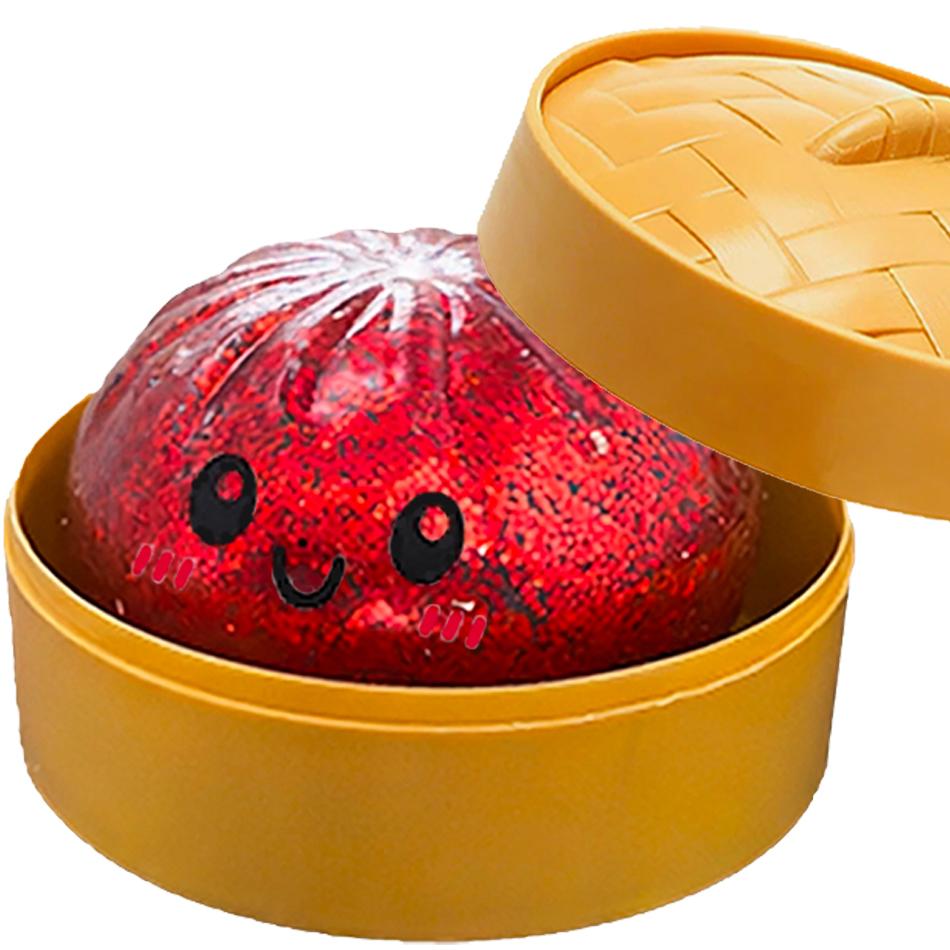 HOT! Push Bubble Colorful Dumpling Squishes Stress With Steamer Cute Anxiety Toy Soft Decompression Dough For Adults Prospector