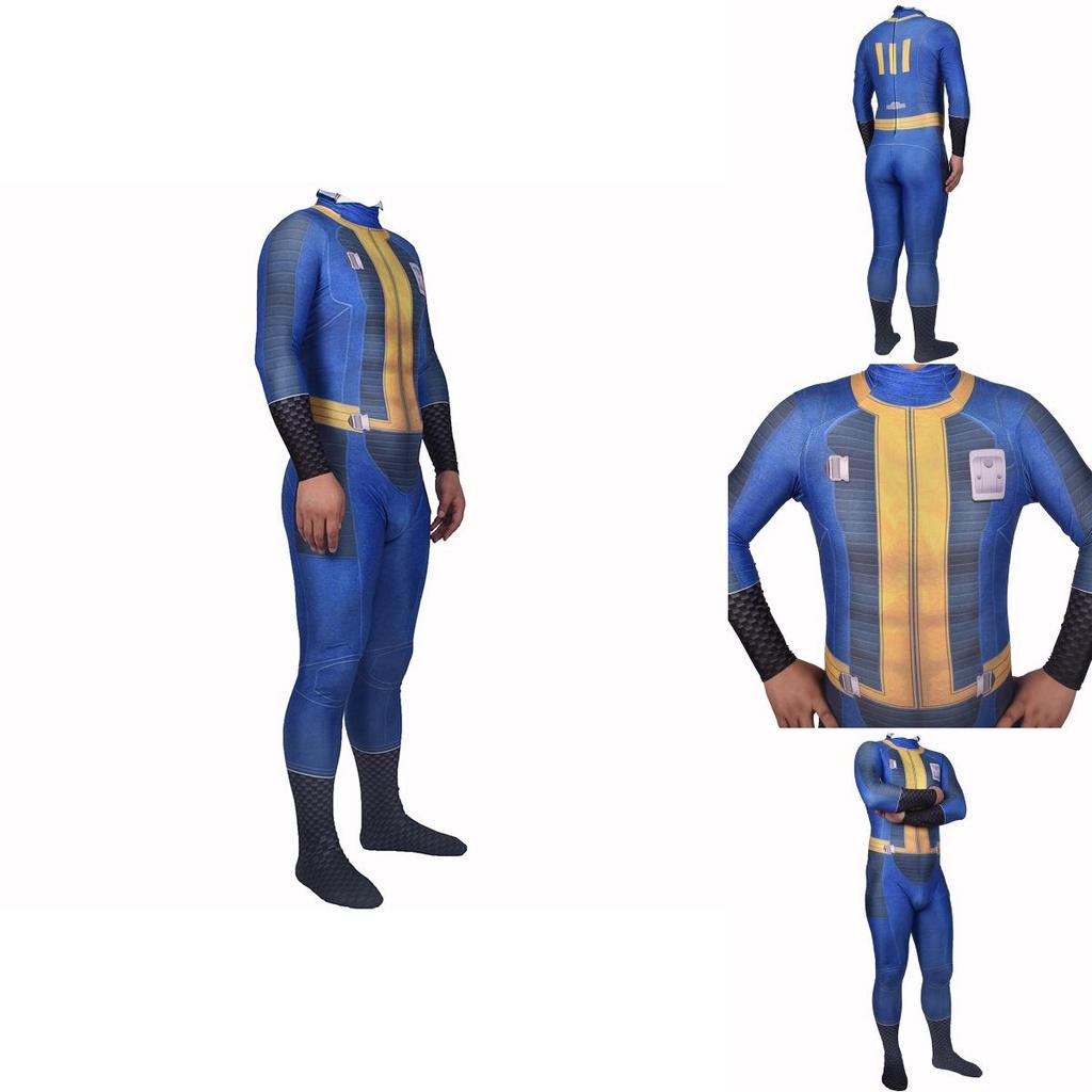 Authentic Fallout 4 Survivor Cosplay Fo Nate Vault 111 Jumpsuit Bodysuit For Halloween