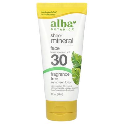 Crème solaire visage minérale au karité, FPS 30, non parfumée, 2 fl oz (59 ml)