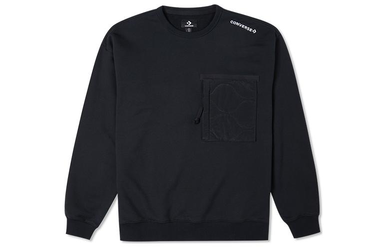 Converse Sweatshirts Men s Black Crew Neck Moderate Regular 10025052-A03 L