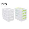 Transparent 4-Layer Storage Container with Handle Large Capacity Multipurpose Crafts Supplies Sewing Utility Storage Bin Storage Organizer