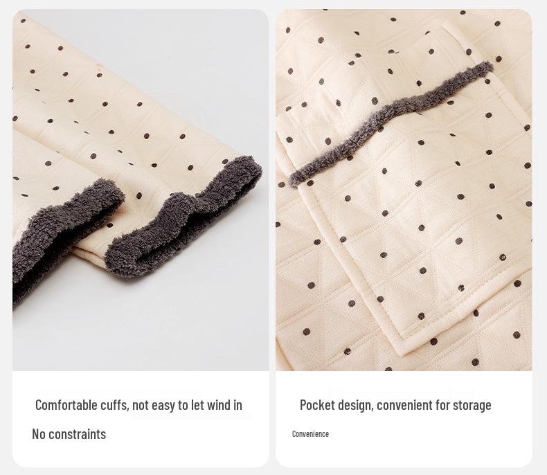 Women's Thick Long-Sleeve & Pants Lapel Set - Warm Casual Autumn/Winter Homewear