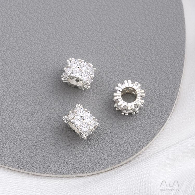 14K Gold-Plated Zircon Spacer Beads for DIY Jewelry