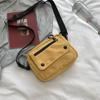 Korean Pure Color Canvas Shoulder Bag Zipper Multifunctional Messenger Bags Canvas Mobile Phone Bag Student