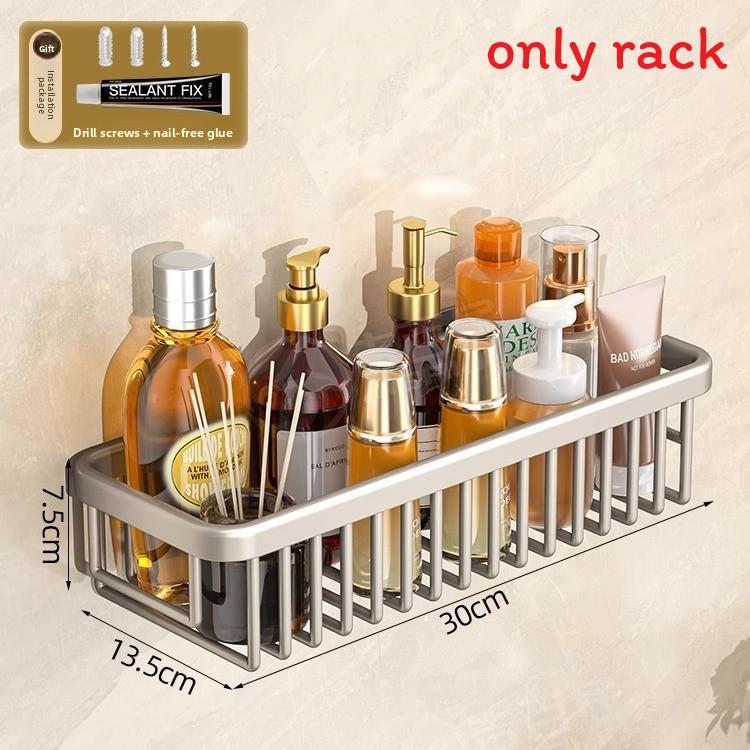 Modern Minimalist Bathroom Wall Shelf With Oxidized Finish For Shower Storage And Organization