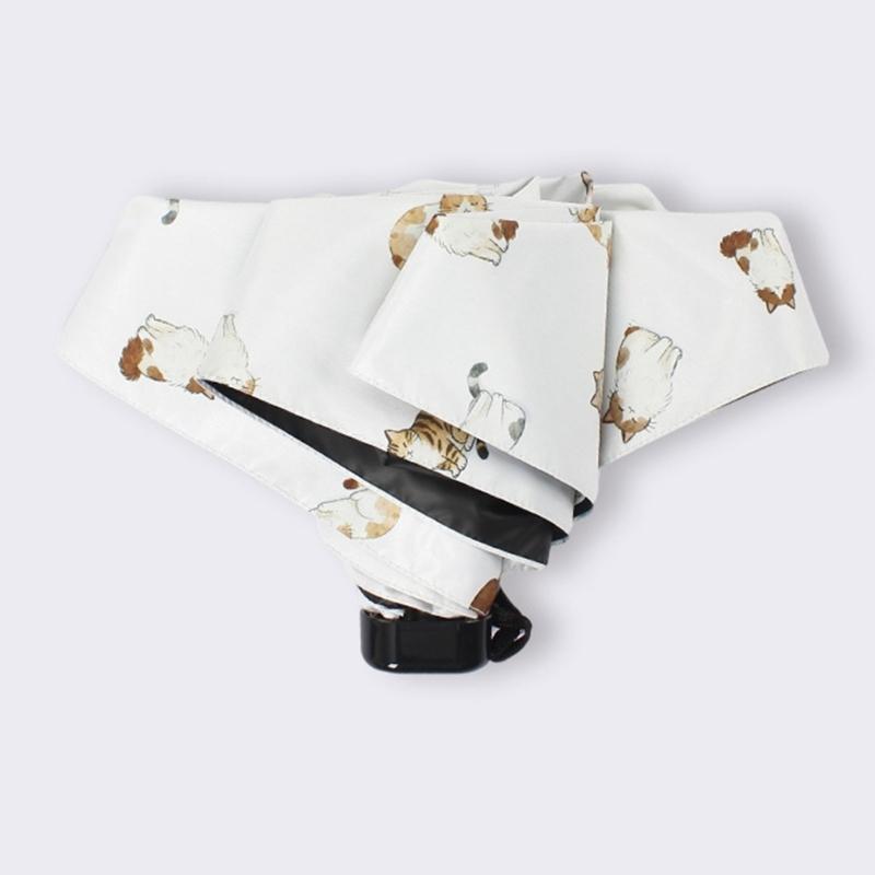 Cartoon Umbrella Adorable Kitten Print For Outdoor Travel And Daily Use Cartoon Kitten Print