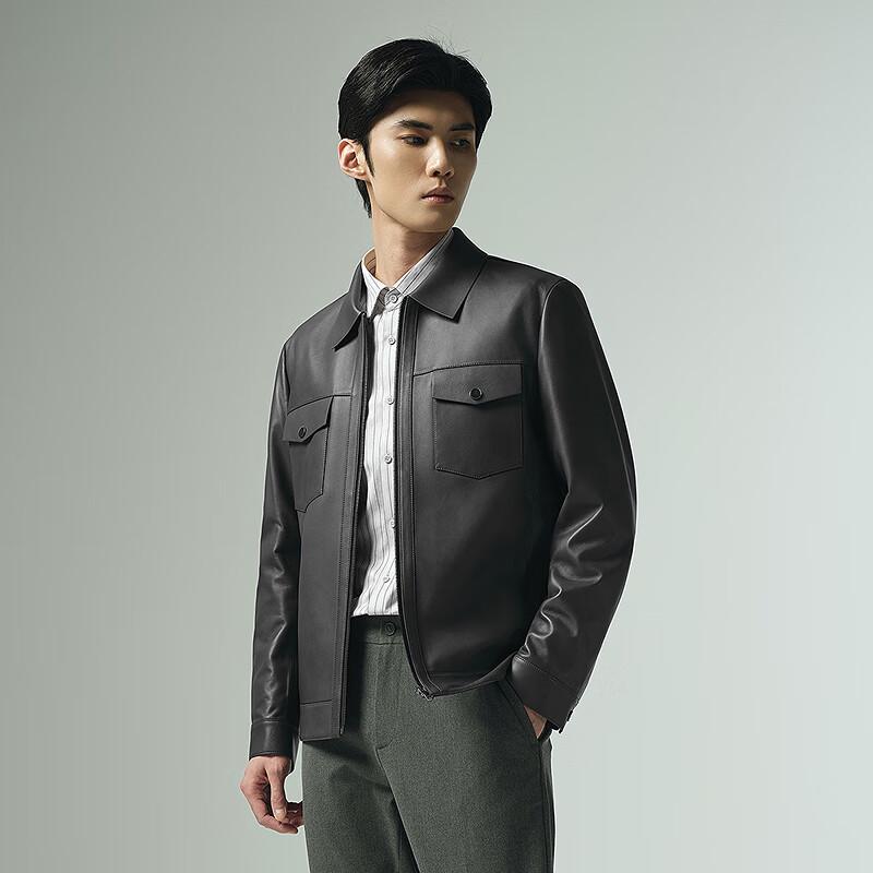 LILANZ Men's Sheepskin Leather Lapel Jacket