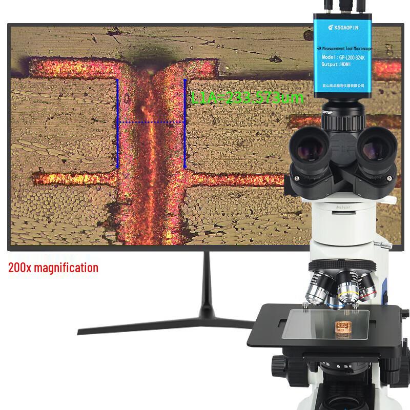 GAOPIN 1000x HD Metallurgical Microscope with 4K/2K Electronic Camera