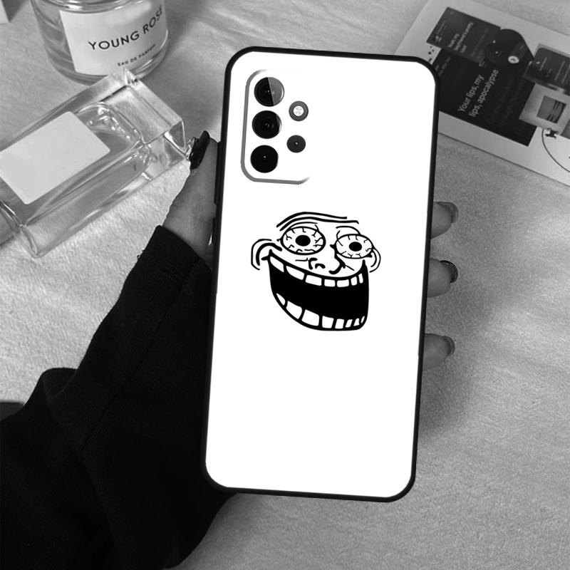 Troll Face Meme Case For Samsung Galaxy A14 A24 A34 A54 A51 A71 A13 A23 A33 A53 A73 A12 A22 A32 A52 Coque