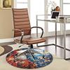 1pc Christmas Santa Claus Stained Glass Round Carpet Office Chair Mat, Non Slip Rug for Home Decor, Living Room, Bedroom, Game Room, Holiday Gift