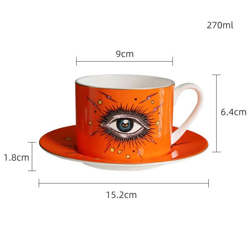 Nordic Luxury Cups Saucers Coffee Mug Creative Starry Eye Ceramics Home Afternoon Tea Milk Flower Tea Cup Mug Vintage