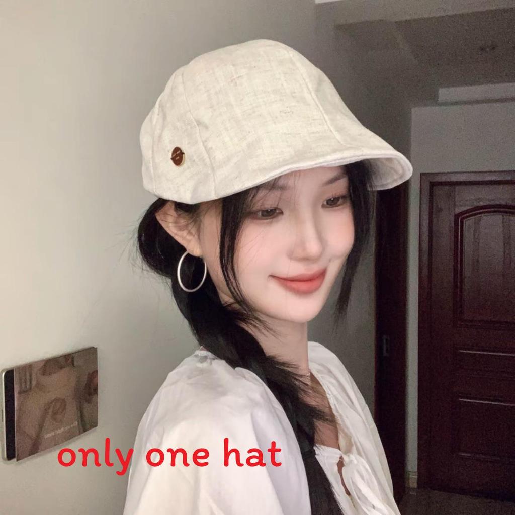 Cotton Linen Casual Baseball Cap With Embroidered Letters For Summer Sun Protection