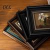 Vintage Wood Wall Frame Retro Photo Frame, Art Display Oriental Aesthetics Splicing Structure Decor, DIY Empty for Calligraphy Ink Paintings