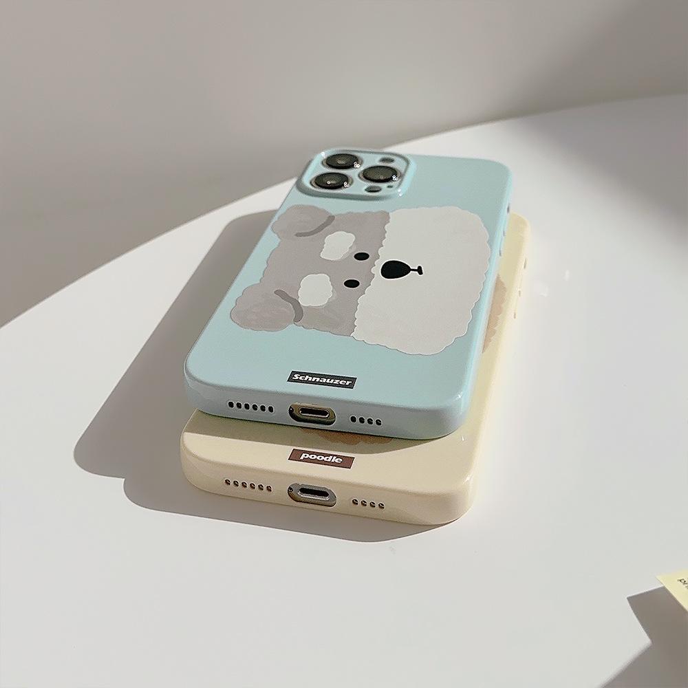 Plush Oil Painting Puppy iPhone 17 Phone Case Apple 13 Pro Max Fun Cartoon 11 Silicone 16 Compatible 15