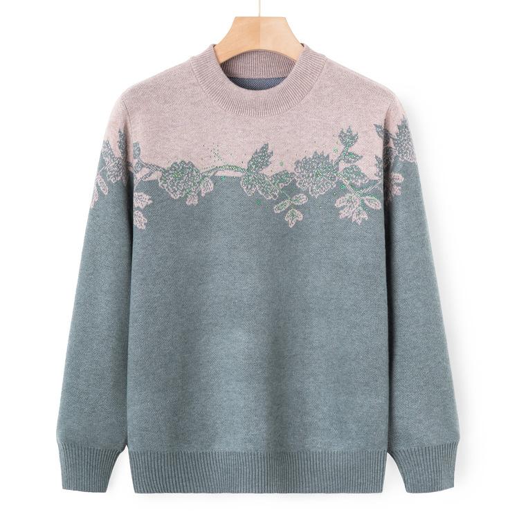 Mothers Wear Early Autumn Sweaters, Grandma Sweaters, New Clothes for The Elderly, and Loose Bottoming Shirts for Autumn Clothes.