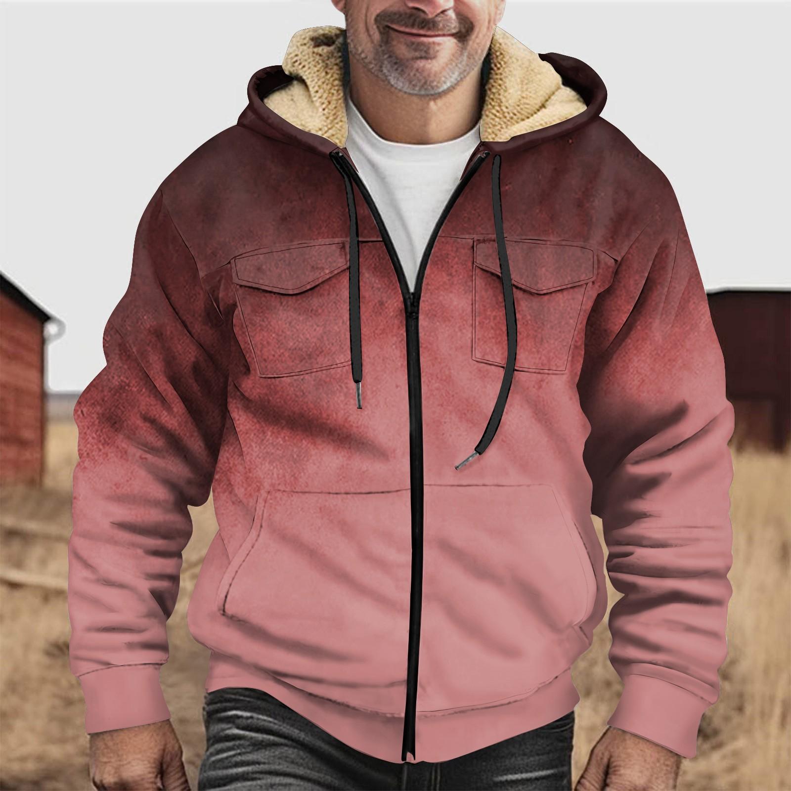 

Мужская утолщенная куртка на пуговицах с двойным карманом и карманной вставкой, хлопковая куртка XL красный