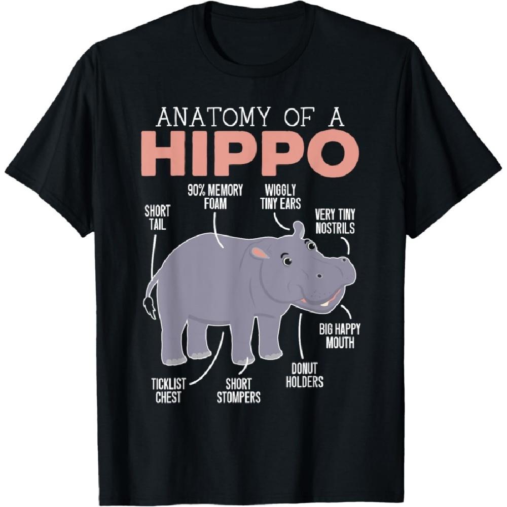 

Anatomy Of A Hippo Animal Hippopotamus Lover T-Shirt(1) S
