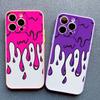 Funny Melted Ice Cream Pattern Phone Case for IPhone 16 15 Plus Pro Max 11 12 14 13 Pro Max Mini XR XS X SE2 Cute Cartoon Covers