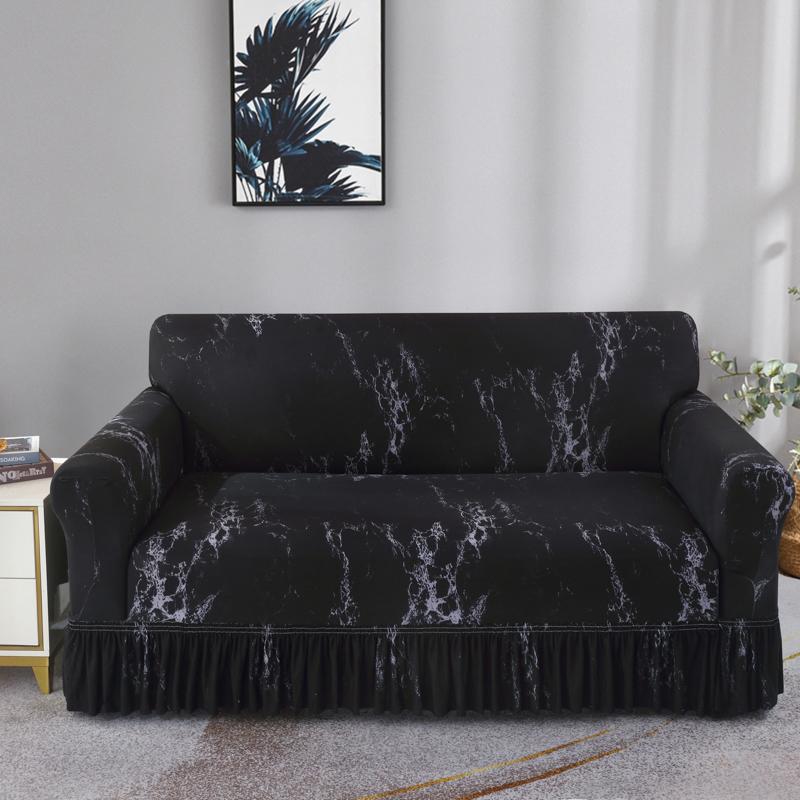 Printed Sofa Cover Stretch Couch Covers Patterned Slipcovers With Skirt Washable Spandex Furniture Protector For Living Room
