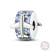 Design 925 Silver Heart Claw Print Bee Conch Text Shining Zircon Fixed 3mm Charms Beads DIY Jewelry Making