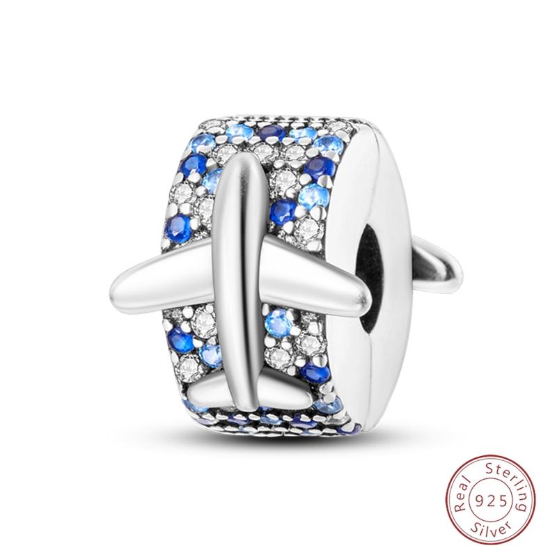 Design 925 Silver Heart Claw Print Bee Conch Text Shining Zircon Fixed 3mm Charms Beads DIY Jewelry Making
