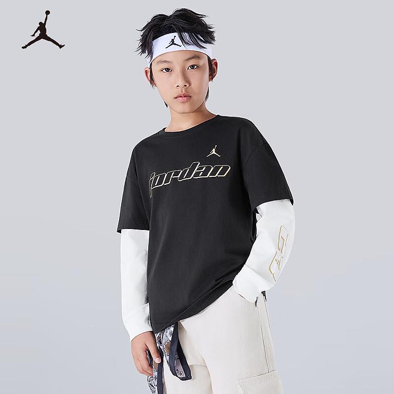 Jordan AJ Boys' Faux Two-Piece Long Sleeve T-Shirt